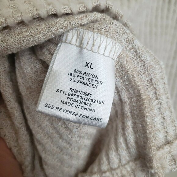 NWT Pink Rose Women's Cardigan V-Neck‎ Waffle Knit Long Sleeves Tie Knot XL - Picture 7 of 14